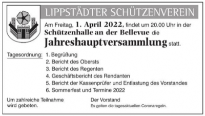 Einladung zur Frühjahrshauptversammlung 
