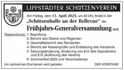 Frühjahrs-Generalversammlung